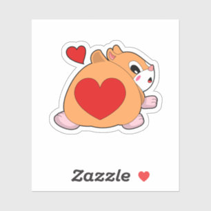 Sticker Hamster au coeur