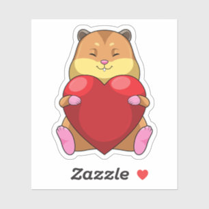 Sticker Hamster au coeur