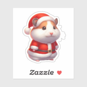 Sticker hamster de noël, animaux noël