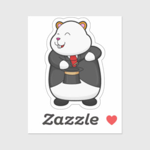 Sticker Hamster en magicien avec baguette magique et Casqu