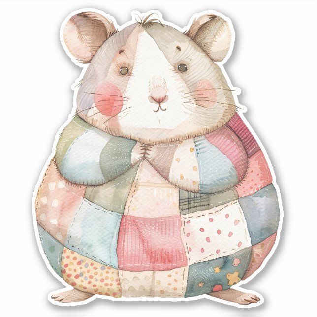 Sticker Hamster Patchwork (Devant)