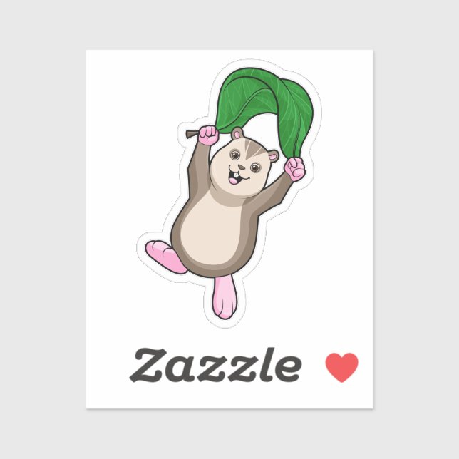 Sticker Hamster with Parachute (Feuille)