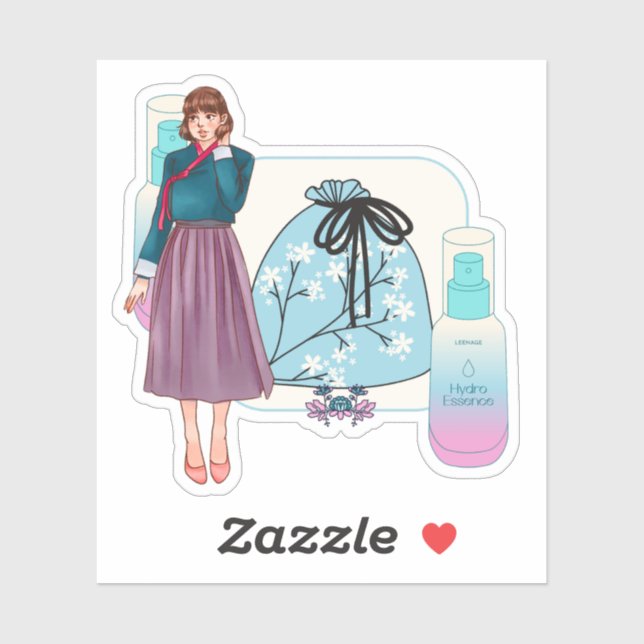 Sticker Hanbok Moderne & Essence Hydratante K-Beauté (Feuille)