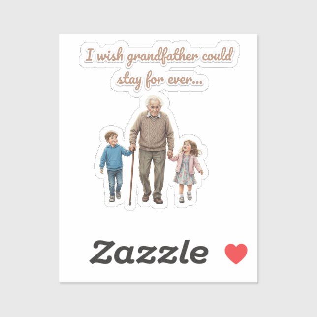 Sticker Hand in Hand with Grandpa (Feuille)