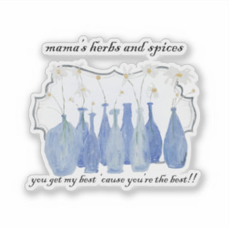 Sticker Hand Painted Daisy Rosemary Jar Bottle