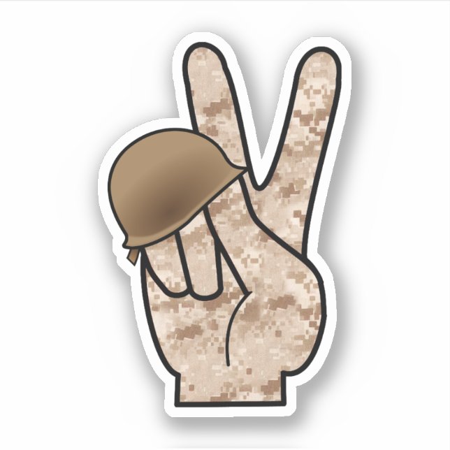 Sticker Hand Peace Camouflage (Devant)