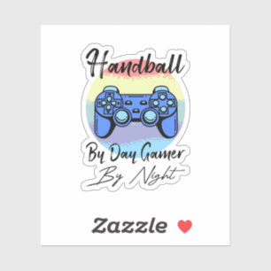 Sticker Handball de jour, joueur de jeux vidéo de nuit