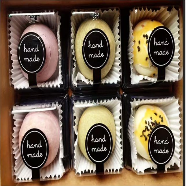 Sticker Handmade Black & Pudding Sealing (Handmade Black & Pudding Sealing Stickers Suitable for DIY Gift, Handmade Baking, Birthday Party, )