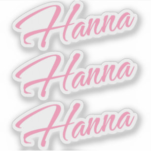 Sticker Hanna nom rose x3