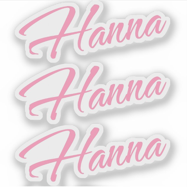 Sticker Hanna nom rose x3 (Devant)