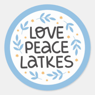 Sticker Hanoukka Peace and Latkes