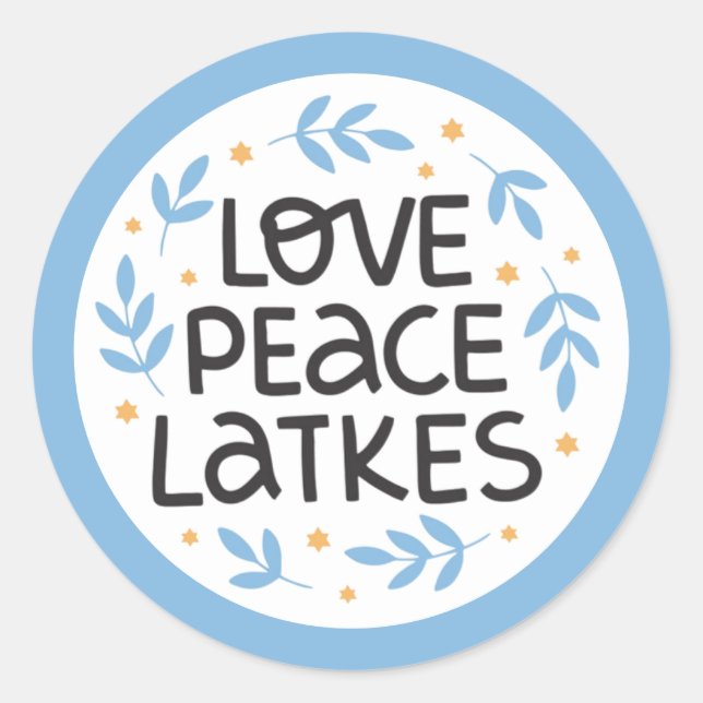 Sticker Hanoukka Peace and Latkes (Devant)