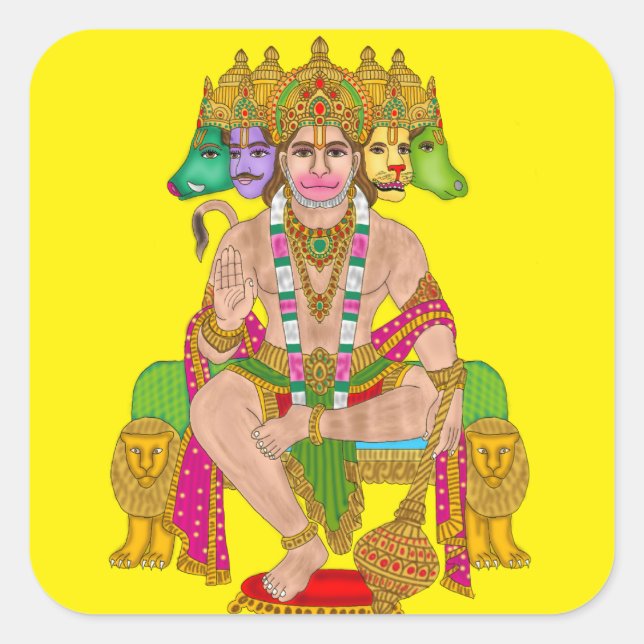 Sticker Hanuman | Art spirituel hindou Lord Hanuma (Devant)