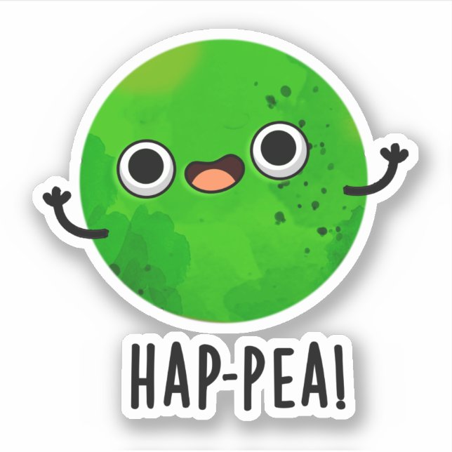 Sticker Hap Pea Funny Happy Pea Pun (Devant)