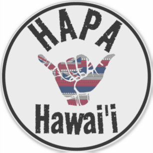 Sticker HAPA HAWAII TRIBAL HI Drapeau SHAKA