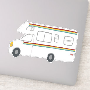 Sticker Happy Camper Rainbow RV Sunset Motorhome RV