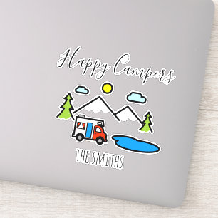 Sticker Happy Campers Camping RV Véhicule récréatif