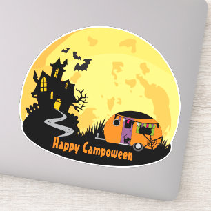 Sticker Happy Campoween hantée maison caravane rv camper