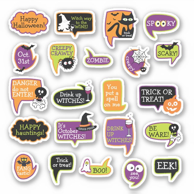 Sticker Happy Halloween Chat Fantôme Noir Chat (Devant)