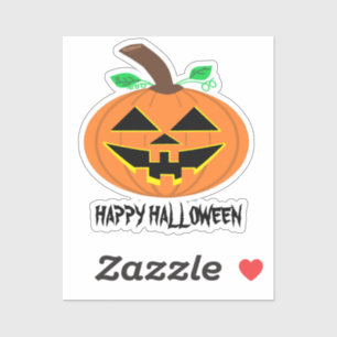 Sticker Happy Halloween Citrouille Custom-Cut Vinyl Sticke