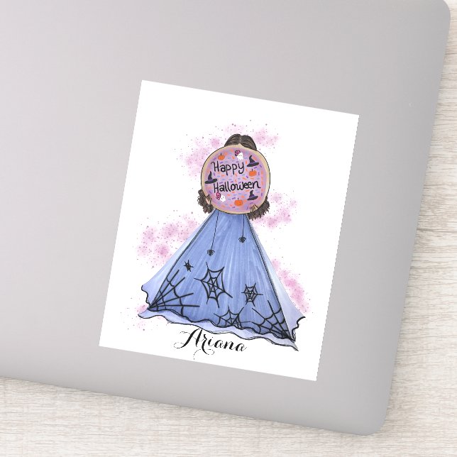 Sticker Happy Halloween Cookie Illustration Nom personnali (Détail)