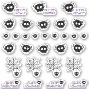 Sticker Happy Halloween Déplaisant Crawly Black Spider Web