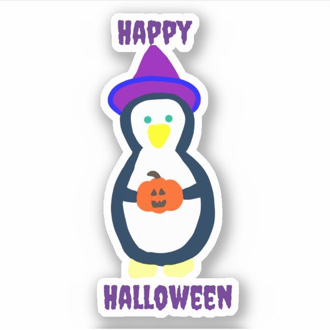 Sticker Happy Halloween Penguin (Devant)