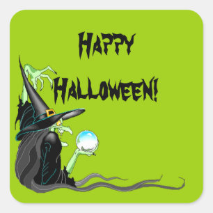 Sticker Happy Halloween Witch Crystal Ball Éffraya