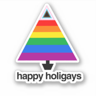 Sticker Happy Holigays Progress Pride Tree
