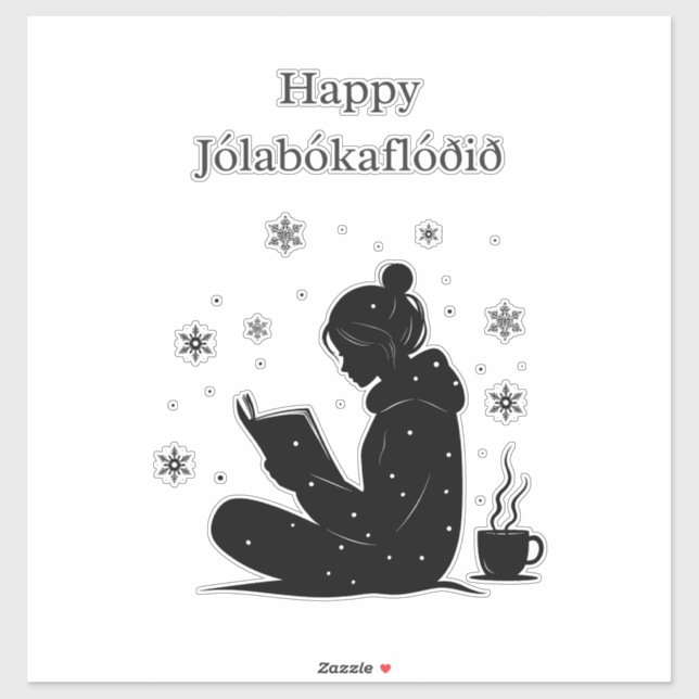 Sticker Happy Jolabokaflod - Livre islandais Flood Cadeau (Feuille)