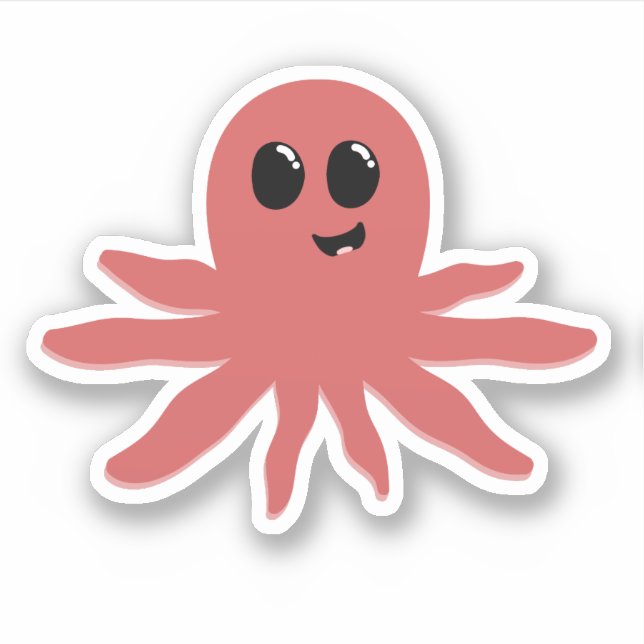Sticker Happy Little Octopus - Dessin (Devant)