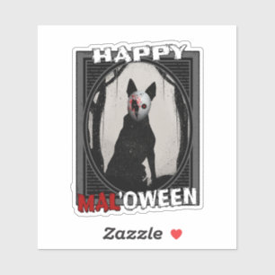 Sticker Happy Mal'oween Malinois Belge Halloween