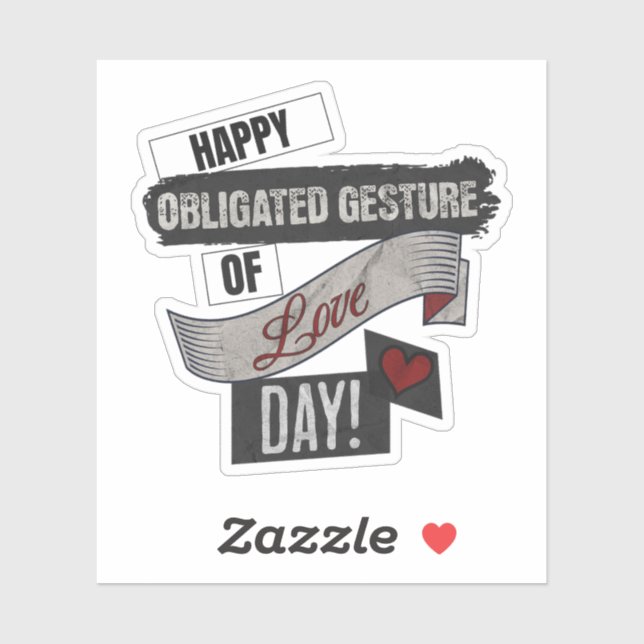 Sticker Happy Obligated Gesture of Love Day Valentines Day (Feuille)