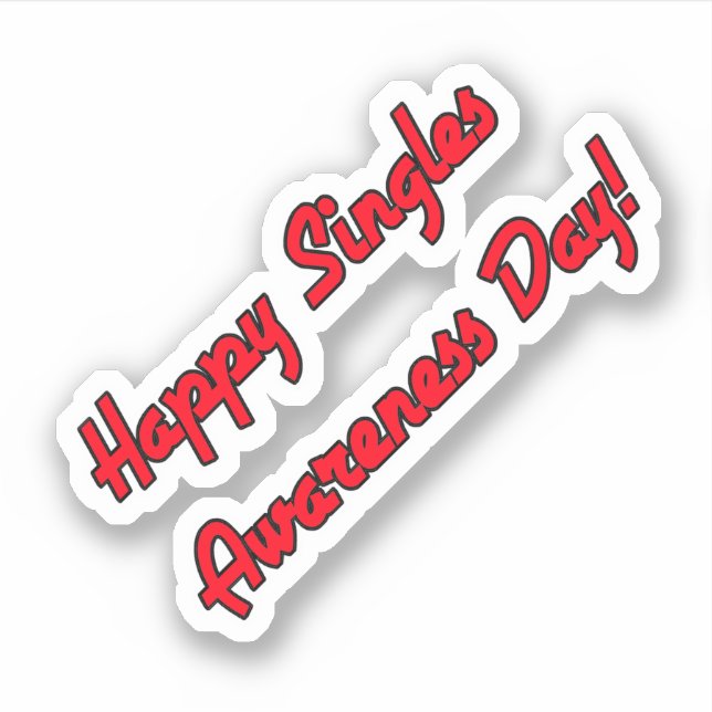 Sticker Happy Singles Awareness Day Text Design (Devant)
