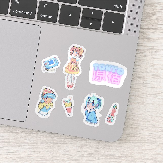 Sticker Harajuku Anime Girl (Détail)