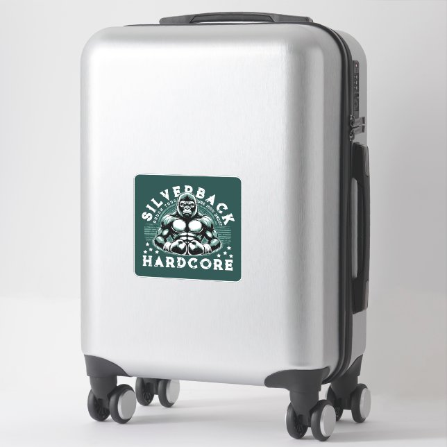STICKER HARDCORE SILVERBACK GORILLA (Sur valise)