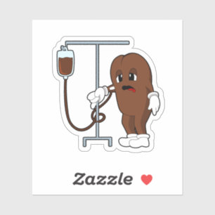 Sticker Haricot de café avec pot de café