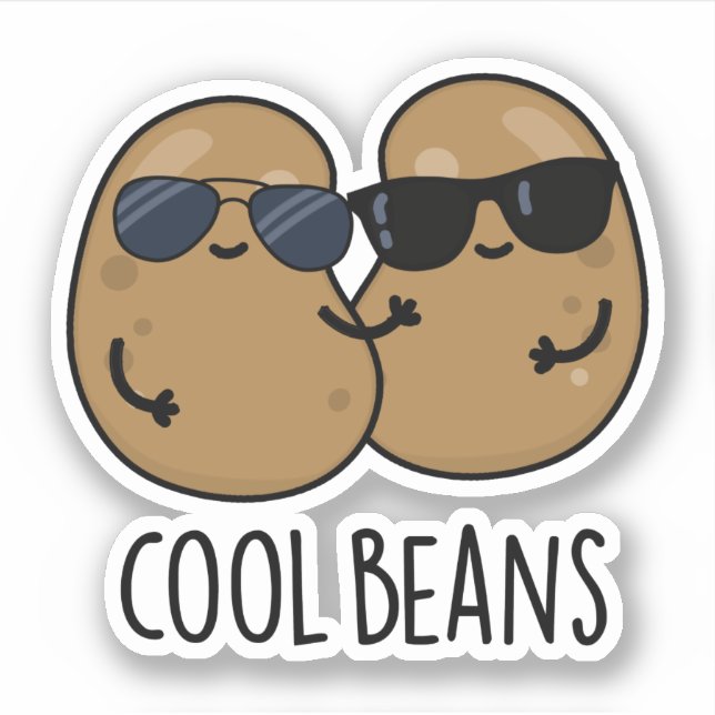 Sticker Haricots cool amusant Veggie Legume Pun (Devant)