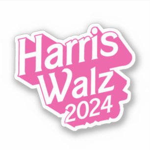 Sticker Harris Walz 2024 Pink