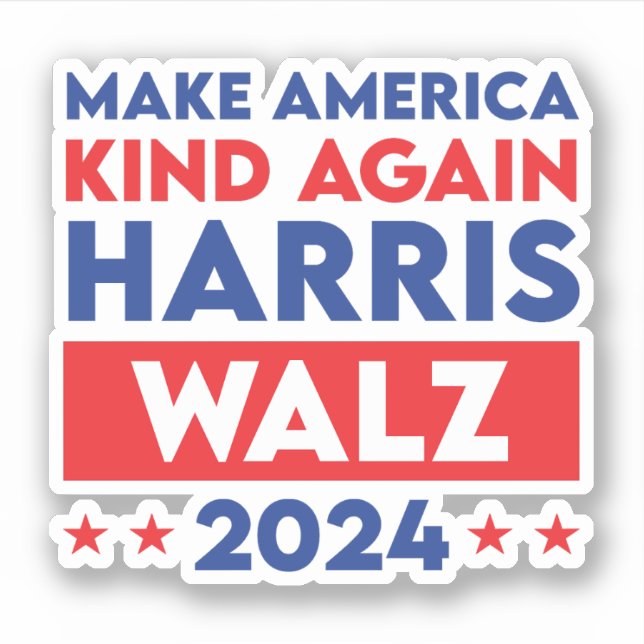 Sticker Harris Walz 2024 Rendre l'Amérique (Devant)