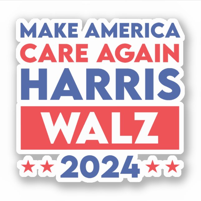Sticker Harris Walz 2024 Rendre l'Amérique à nouveau conce (Devant)