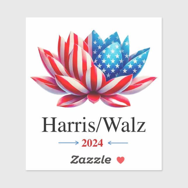 Sticker Harris Walz 2024 — Vinyl amovible (Feuille)