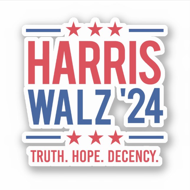 Sticker Harris Walz '24 - La décence de l'espoir de vérité (Devant)