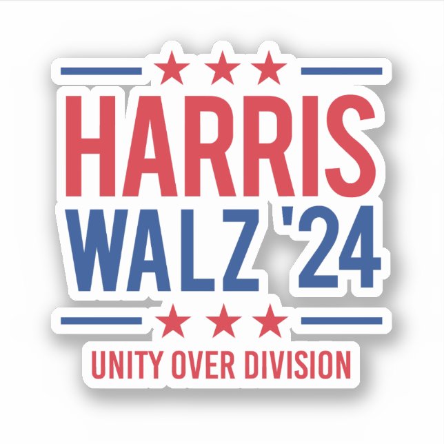 Sticker Harris Walz 24 - L'unité sur la division (Devant)