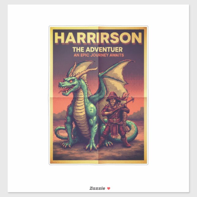 Sticker Harrison le Voyageur – Concept d'Esprit d'Aventure (Feuille)