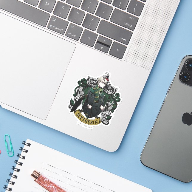 Sticker HARRY POTTER™ | Anime Blason de la Maison Draco Ma (Ordinateur portable avec iPhone)
