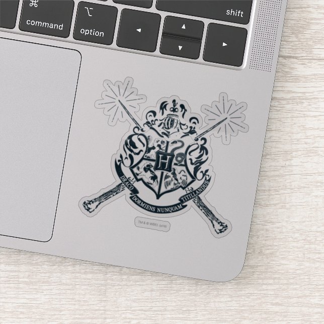 Sticker Harry Potter | Blason de Poudlard aux baguettes cr (Détail)