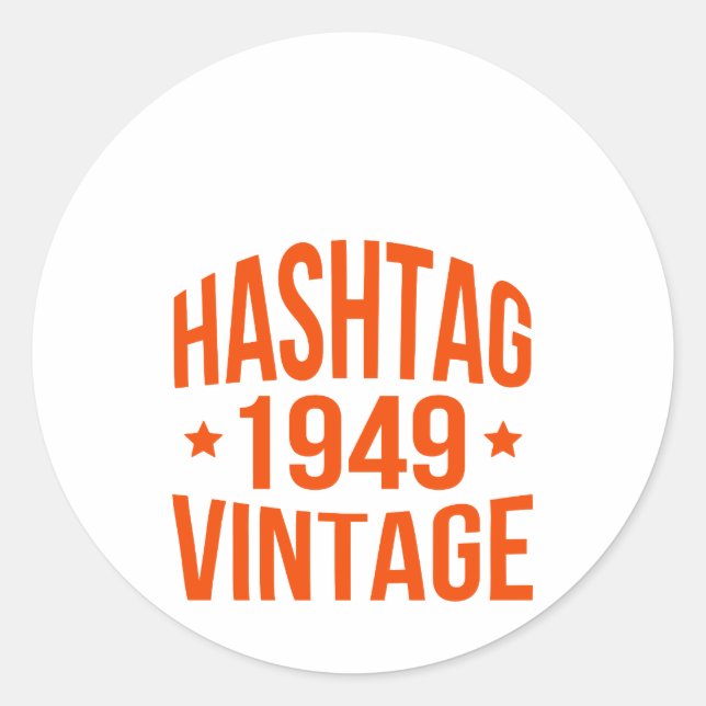 Sticker Hashtag Vintage 1949 (Devant)
