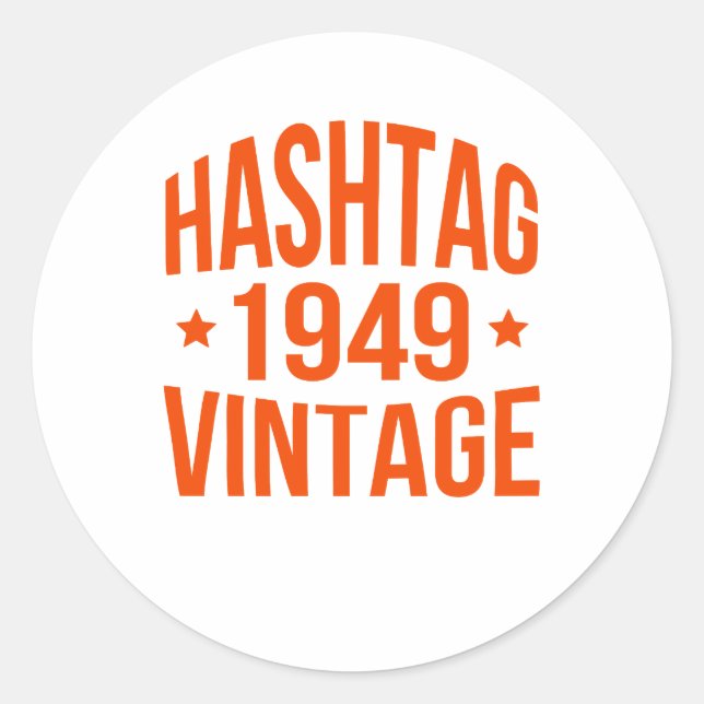 Sticker Hashtag Vintage 1949 (Devant)