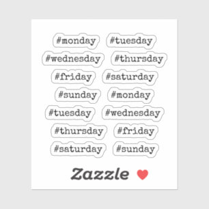 Sticker Hashtag vintage Typewriting Font Planner